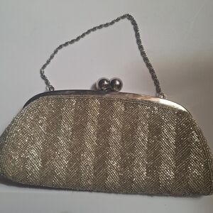 Kate Landry Metallic Gold Clutch